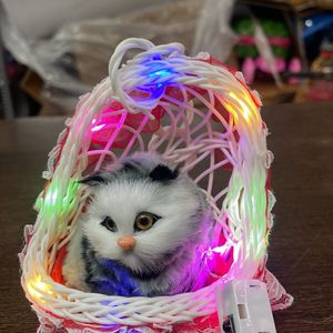 Cute Cate With Basket Led Light