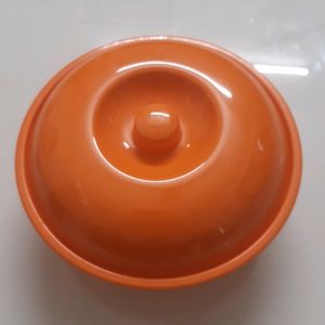 Strong Orange Colour Melamine Bowl With Lid