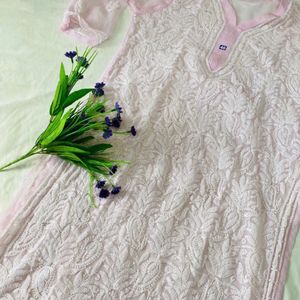 Pink Chikankari Kurta