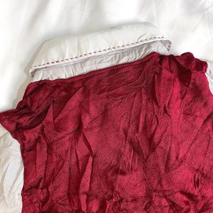 Pinterest Cottagecore Red & Silver Pullover Top