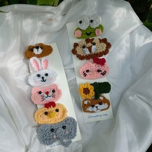 Combo of 15 Handmade Crochet  hairclips