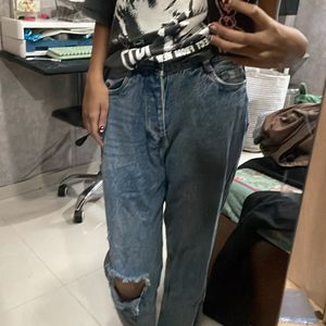 baggy mom jeans with rips