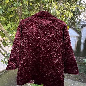 Luxe Wine Velvet Coat 🧥 Rose Texting