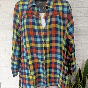 Checkered High Low Shirt