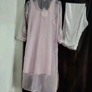 Luchnawi Chikankari Kurta Set Size Issue