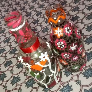 Hand Painted Glass Bottle