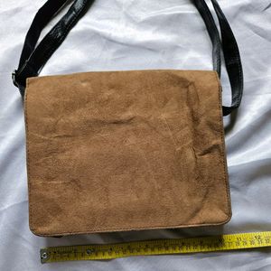 Black And Brown Leather Sling Cum Handbag