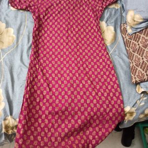 Pink Long Kurti Kurta