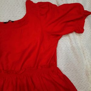 Red Peplum Top For Women