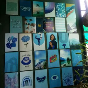 Soothing Blue Wall Collage (Set Of 30 Posters)