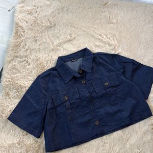 CROP DENIM SHIRT