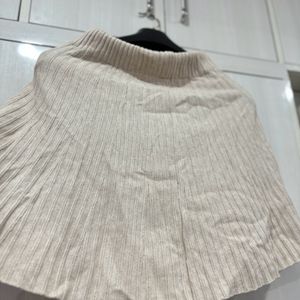 Beige Woollen Skirt