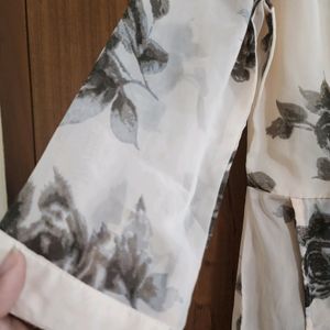 Floral Printed Side Slit Long Top