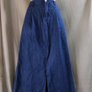 Denim Split High Waist Skirt