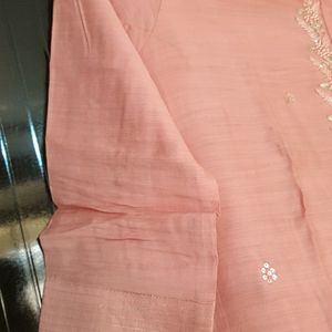 Peach Color Full Set Work Wear Dress