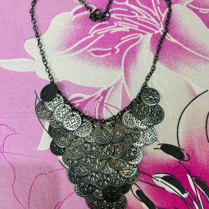 Charcoal Silver Plated Metal Fancy Necklace