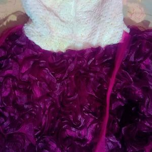 Purple Rose Velvet Frock