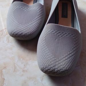 Heart Printed Grey Bellies Slipper