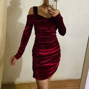 Gorgeous Velvet Maroon Dress