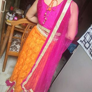 Orange Magenta Lehenga ❤️ Good For Navratri