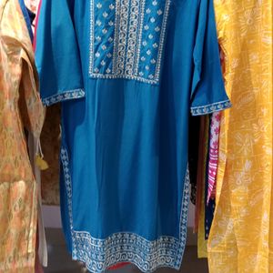 Rayon Embroidery Work Kurti