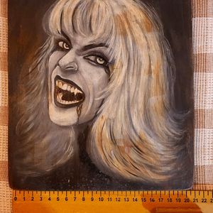 Vintage Gothic Vampire Painting On Wooden Board🧛