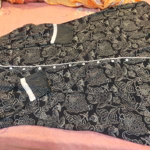 Beutyfull Black Kurta Pure Cotton Blend