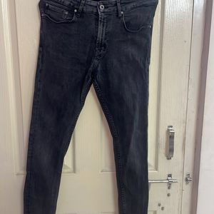 Zara Man - Black Stonewash Faded Jeans, Size 32, Condition: Good