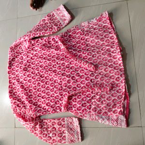 Pink Nd Black Co-ord Set