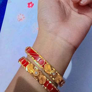 Golden and Red Bangles