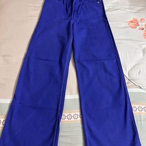 H&M Electric Blue - Wide Leg Twill Trousers