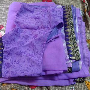 Saree With Stitch Blouse