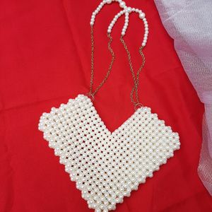 Heart Shape Pearl Mini Handbag