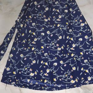 Floral Printed Navy Dress, M