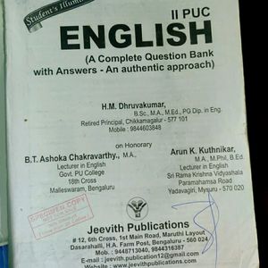 2nd PUC English Question bank with answers