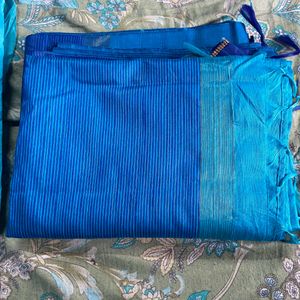 Unused Cotton Saree( Designer) With Blouse