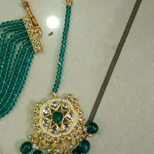 NEW TRENDING RAMA GREEN JEWELLERY SET