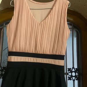 Peach Black Short Dress