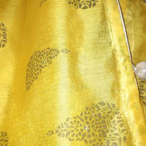 Beautiful Yellow shrug with white kurta | M