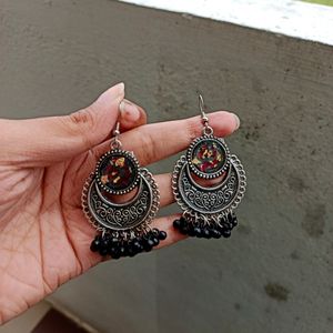 Resin Real Rose Jhumkas