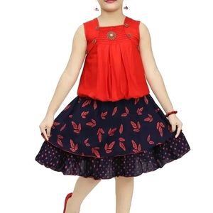 GIRLS PARTY WEAR TOP BOTTOM SET