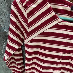 Annabelle Striped maroon top XS-S