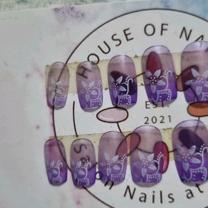 Floral Lavender Press on Nails