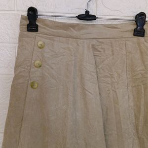 Beige Old Money Midi Skirt