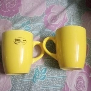 2 Unused Yellow Bru Mugs