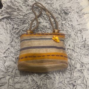 Jute Sling Bag Pocket Inside