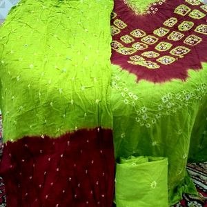 Bandhani Jaipuri Cotton Dress Material