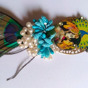 Radha -Krishna Design Rakhi and lumba set & Thali