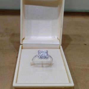 Ziriconia Diamond Ring Pure Silver