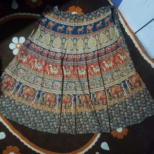 Bohemian Women Top With Jaipuri Print Skirt